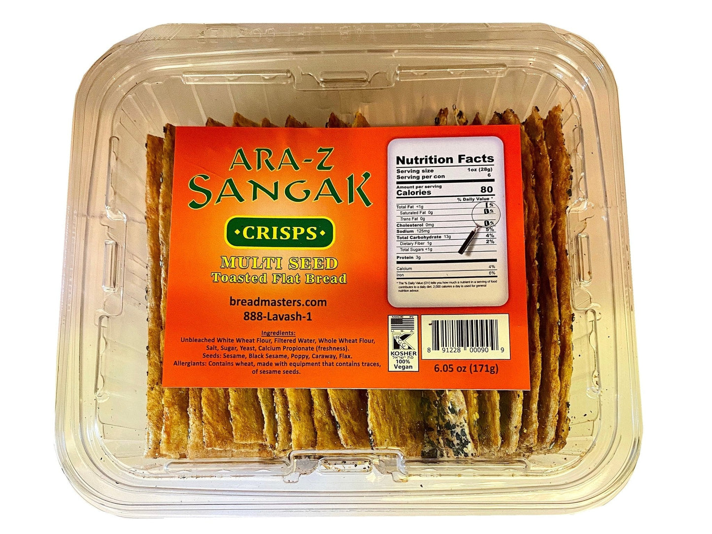 Sangak Multi-Seed Toasted Flat Cracker Crisp - Chips (Naan E Khoshk, Noon)