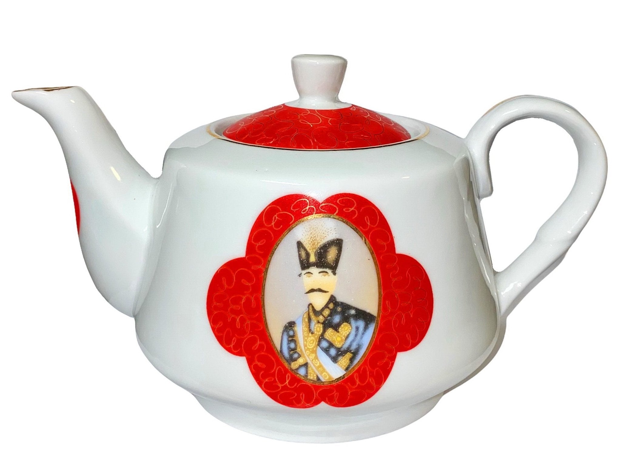 Shah Abbas Ceramic Teapot - Hand Painted - 5 Cups (Ghoori)