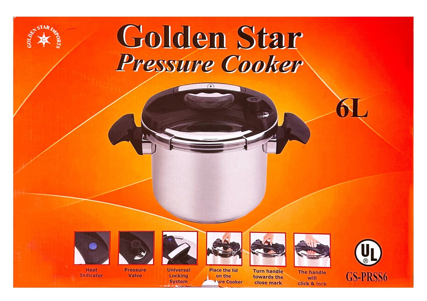 Stainless Steel Pressure Cooker - 6L - Kitchenware (Zoodpaz)