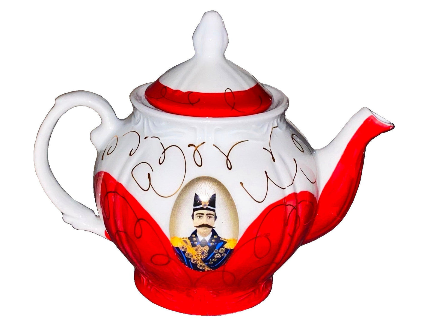 Traditional Hand Painted Shah Abbas Ceramic Teapot - 5 Cups - Persian, Ceramic, Teapot (Ghoori)