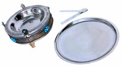 Traditional Wedding Scent Burner With Tray and Tong (Esfandooneh, Esfand Dood Kon)