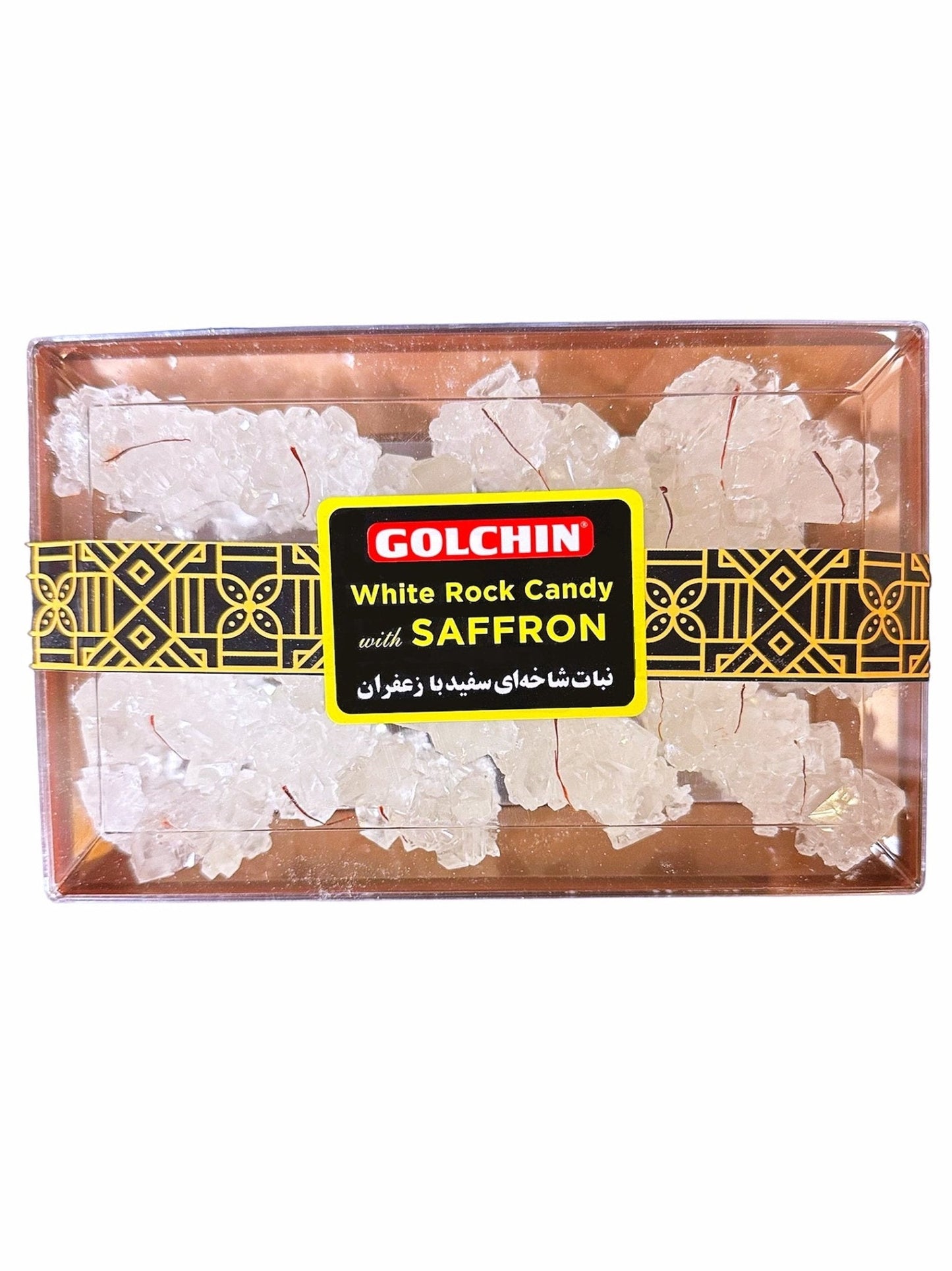 White Rock Candy With Saffron - No Stick (Nabat Shakhe, Nabaat)
